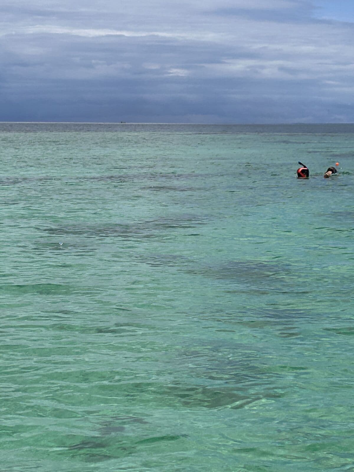 Snorkelling in clear water off the Zapatilla Cays in the marine park